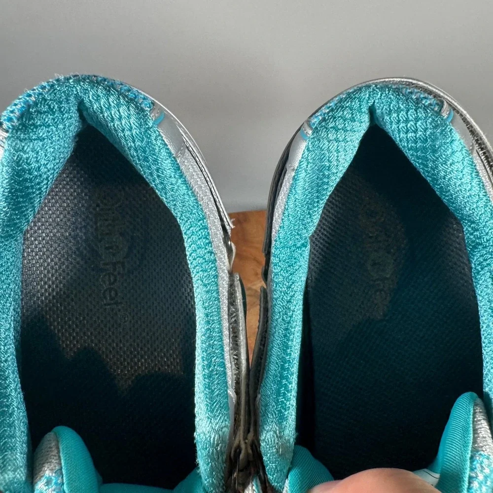 Orthofeet BioFit 975 Women Silver Teal Orthopedic Walking Shoes Size 8.5 B